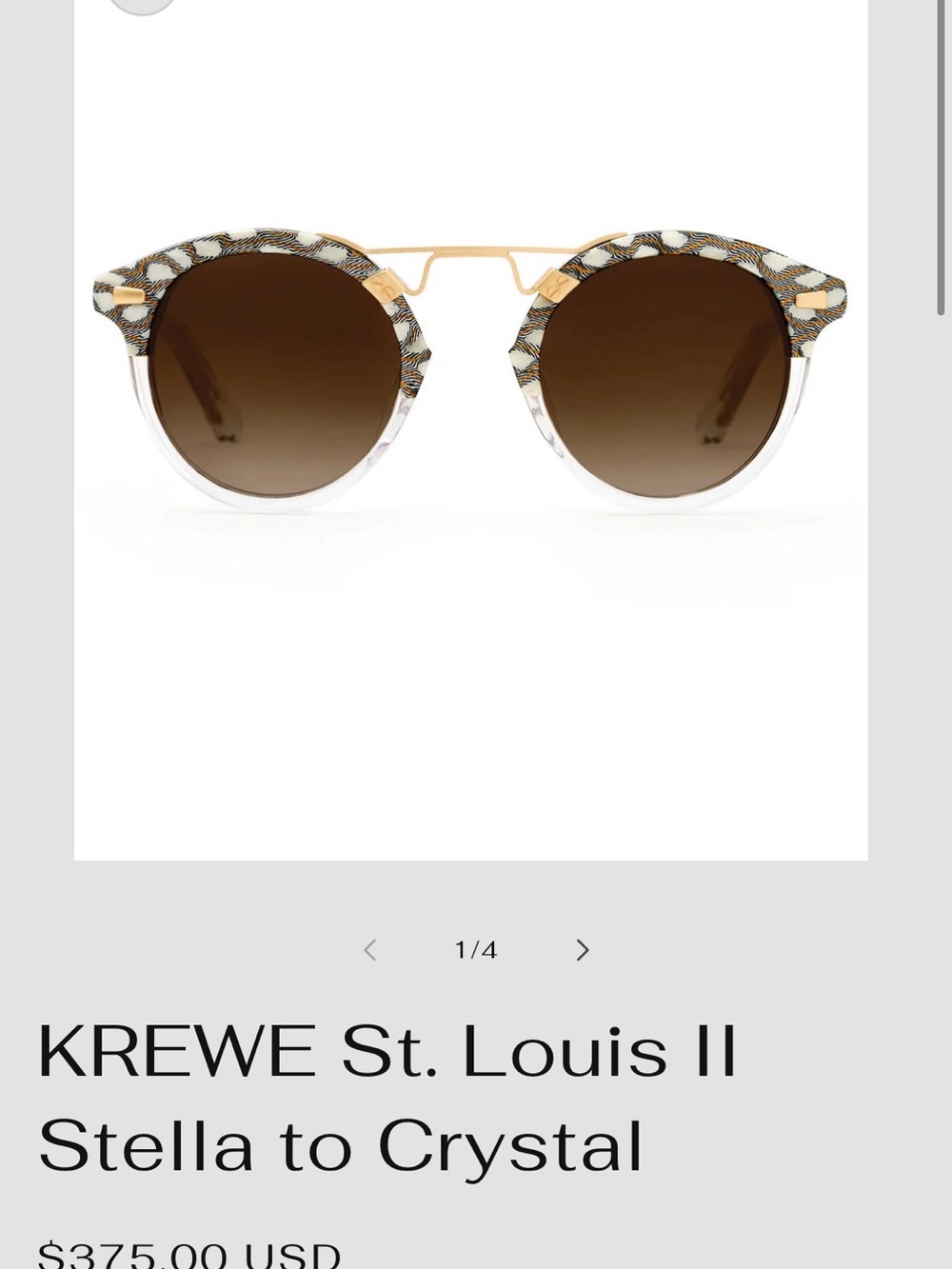 KREWE St. Louis II Sunglasses - Stella to Crystal in Brown Pattern